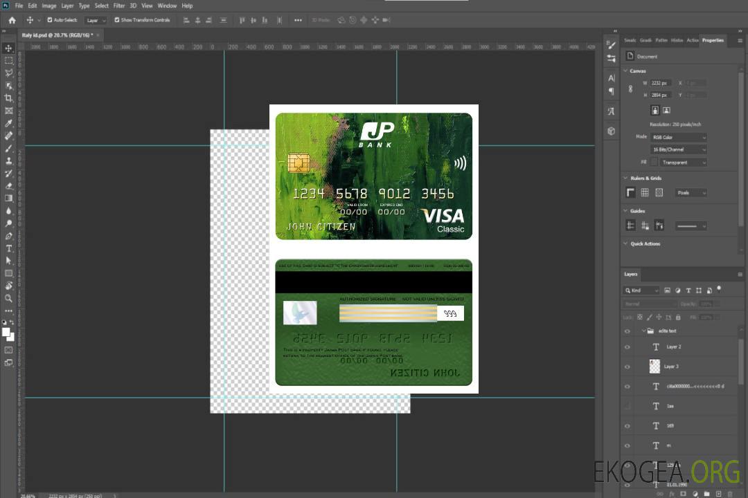 Carte visa classique de la banque Japan Post template Carte visa classique de la banque Japan Post template